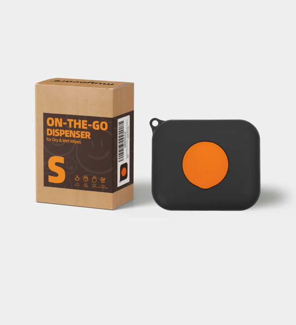 Portable Wipes Dispenser: A Splash of Orange for Organized On-the-Go Living